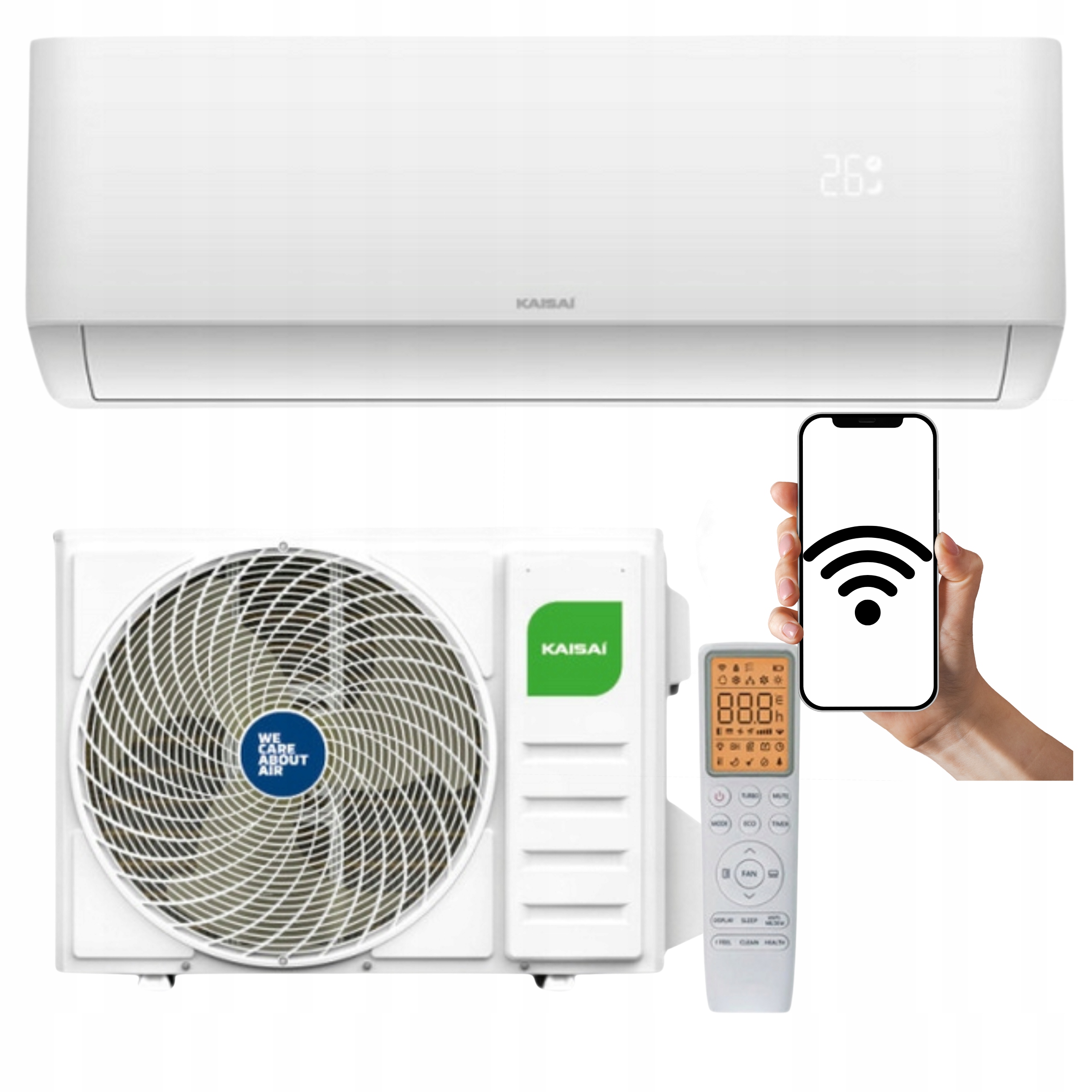 Nástenný klimatizátor Kaisai Pro Heat+ 3,5 kW 40 m2 WiFi Domáci Ohrievač Eev