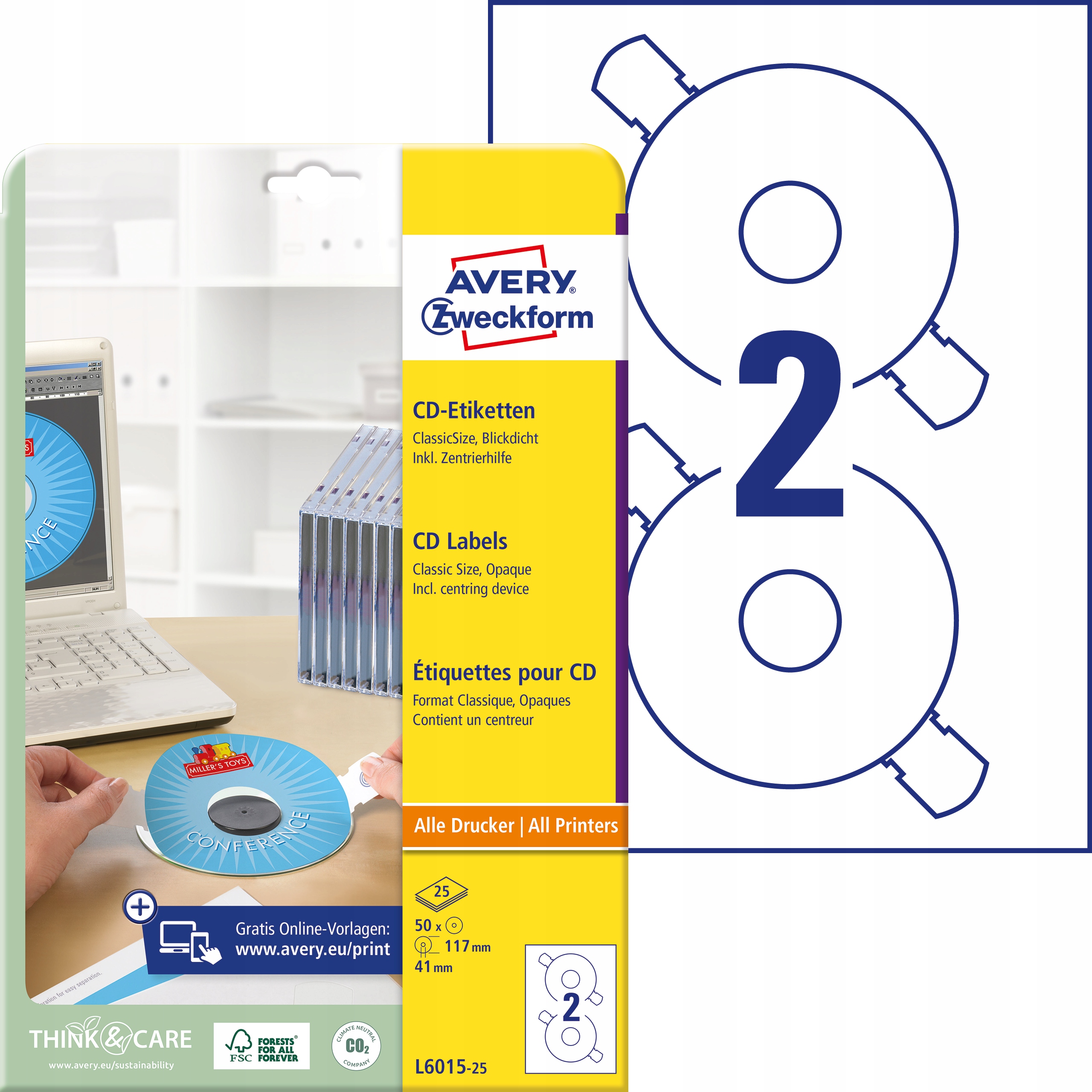 

Etykiety Na Płyty Cd Avery 117 Mm L6015-25 Białe