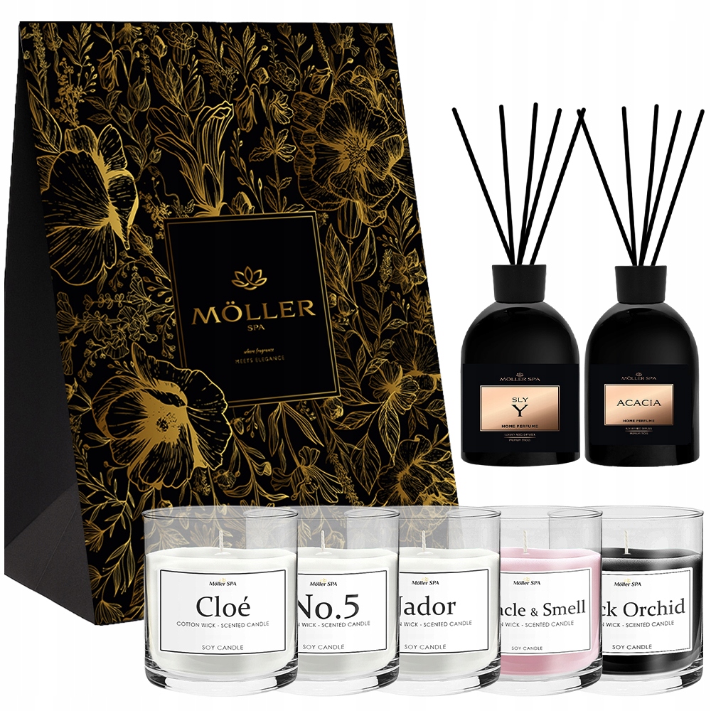 Sada dámských vůní Dárkový koš Svíčky a difuzéry