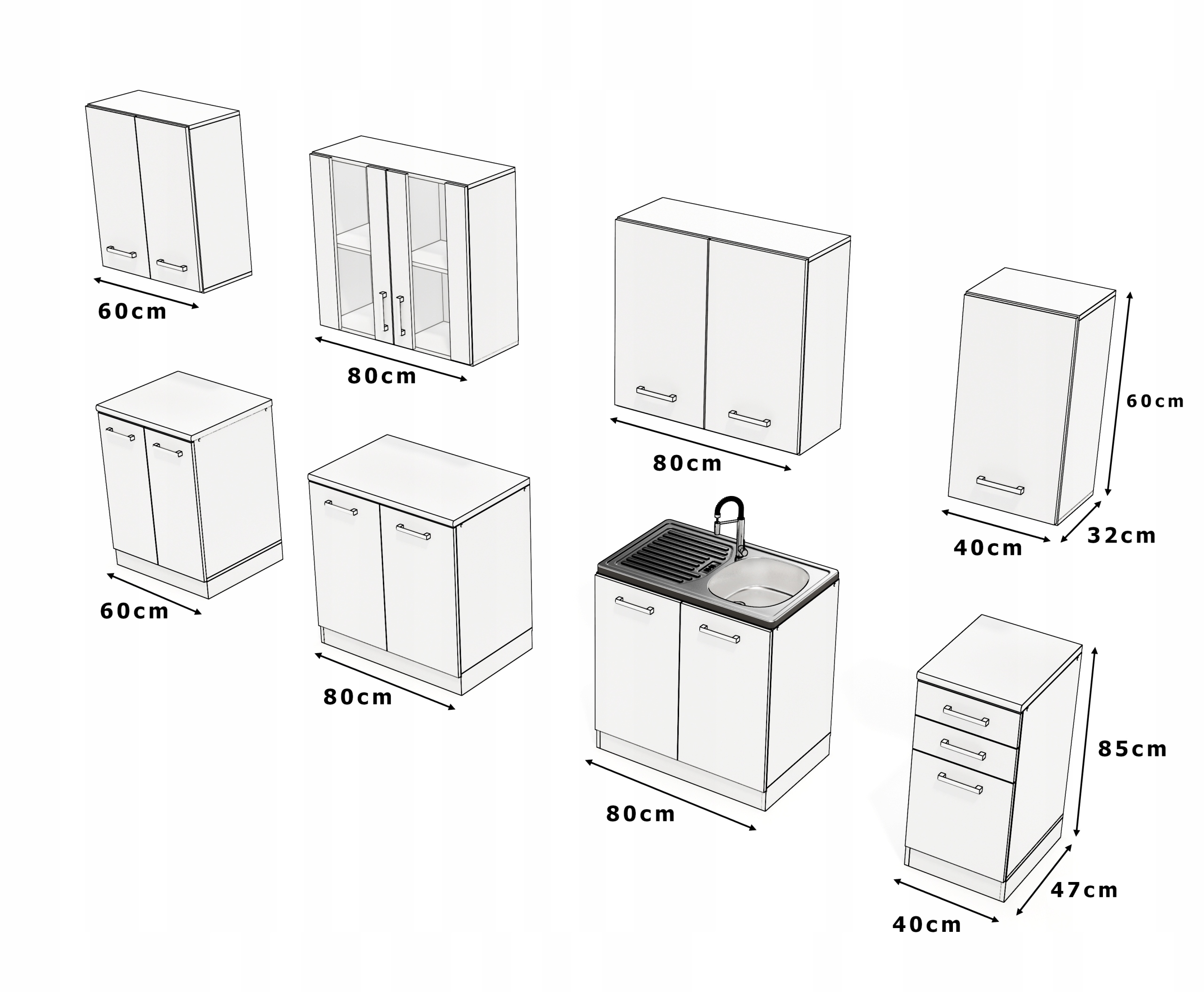 MEBLE KUCHENNE KUCHNIA ZESTAW SZAFKI MODUŁOWE BLAT JOLA 2,6M GRAFIT Marka Dany Meble