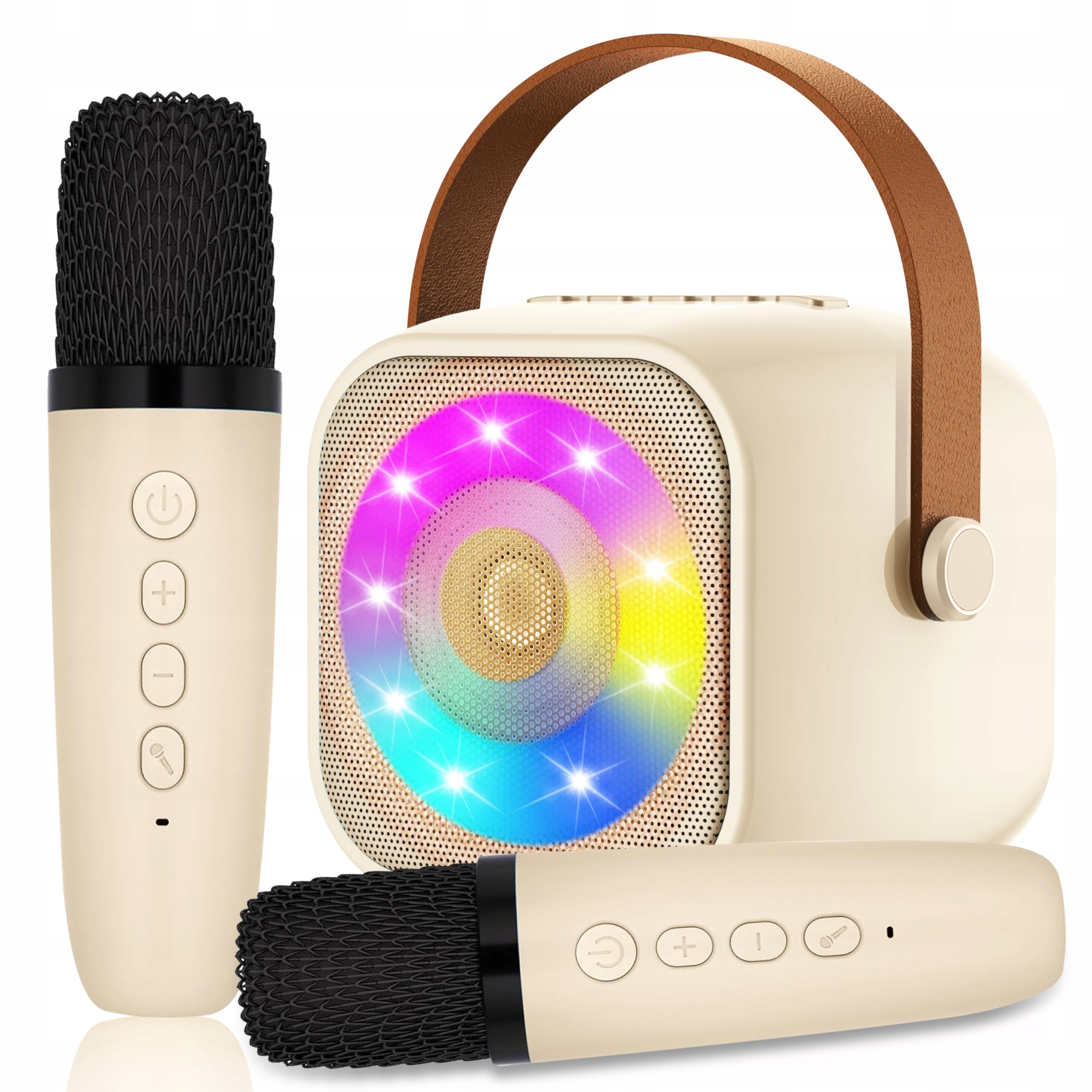 KARAOKE MASZYNA Z 2 MIKROFONAMI DLA DZIECI LED BLUETOOTH
