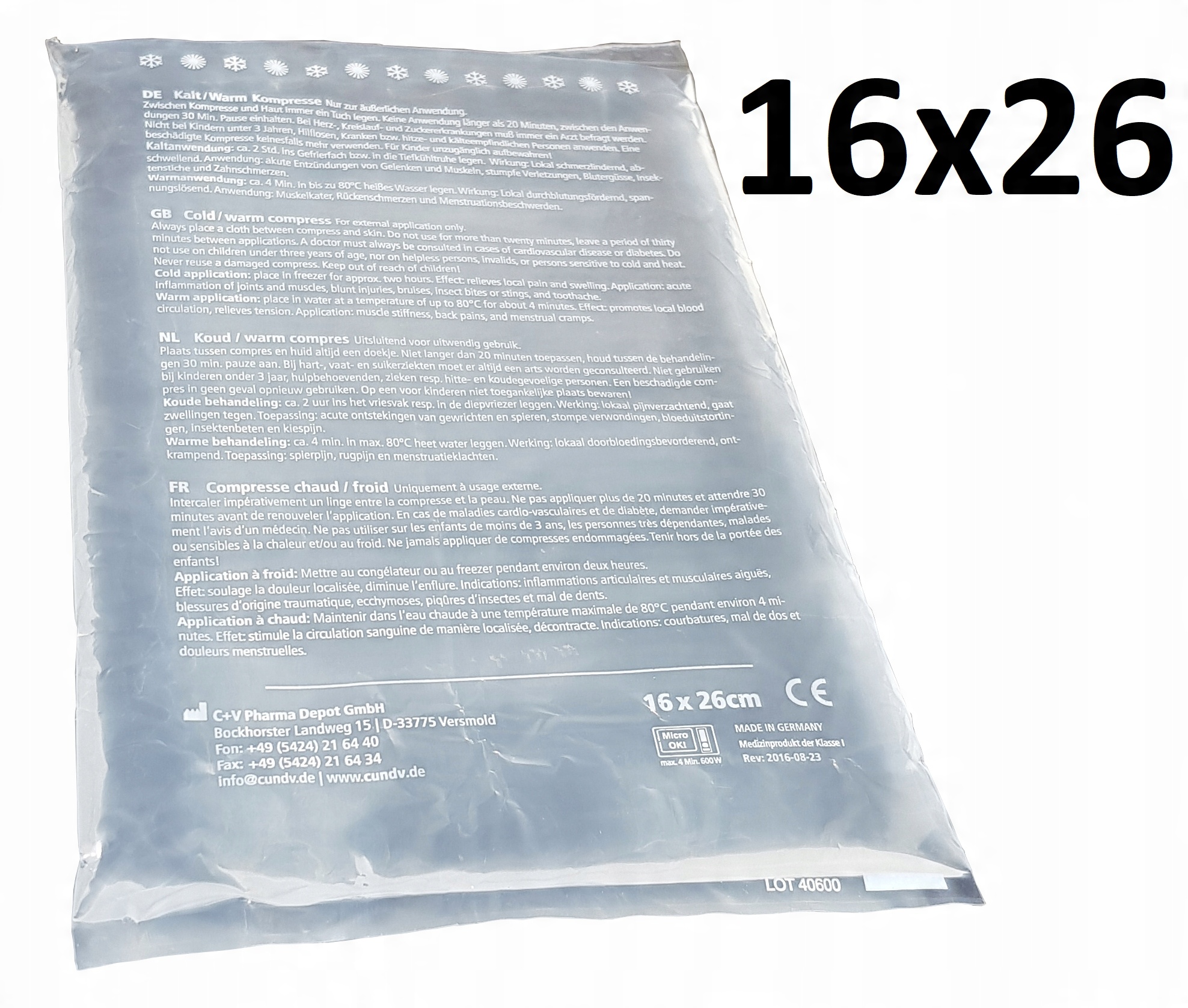 

Kompres Okład Żelowy Ciepło Zimno 16X26 Niemiecki