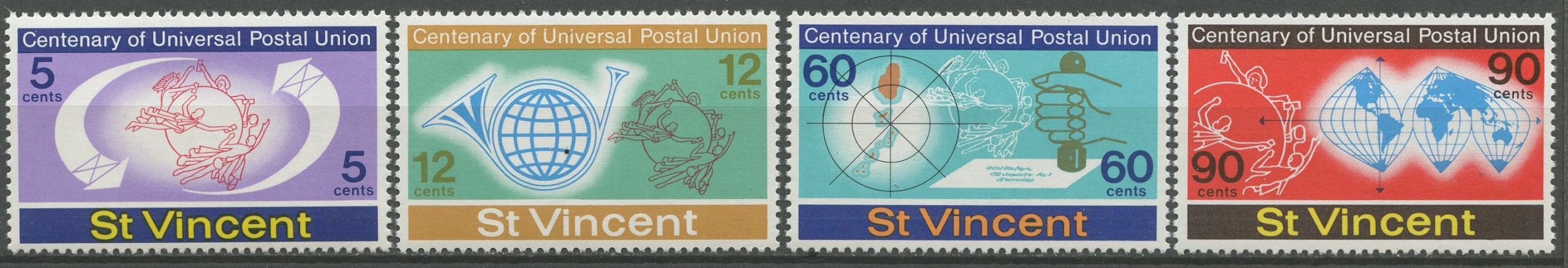 ST. Vincent** Mi. 354-57 Rocznica powstania UPU