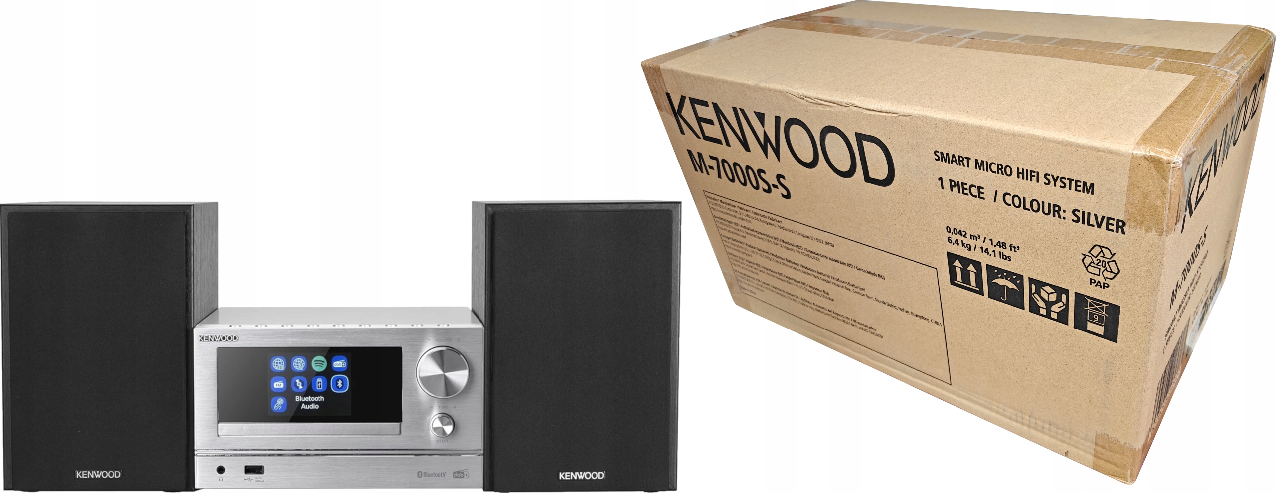 Wieża Kenwood M-7000S-S Wi-Fi Bluetooth Radio Fm Dab+ Silver Srebrna