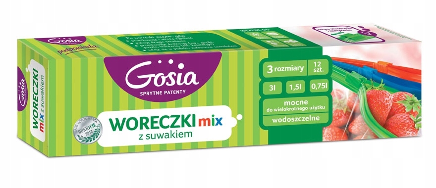 

Woreczki z suwakiem zamykaniem Gosia mix 12szt