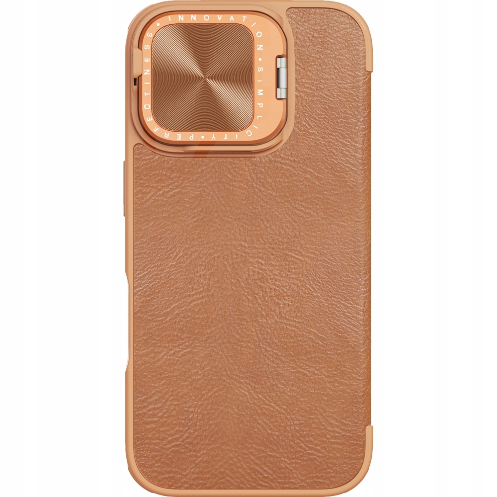 Etui Nillkin Qin Prop Leather do do iPhone 16 (brązowe)
