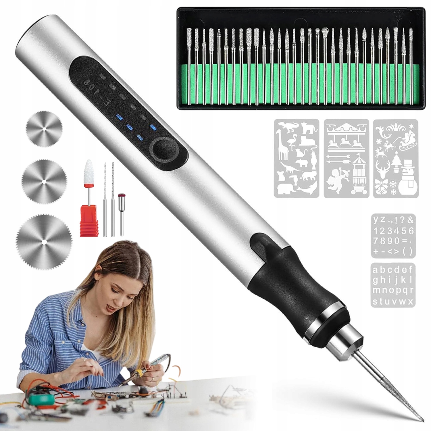 Usb Mini Propiska Pro Gravírování Ruční Bruska Snadné Použití Sada