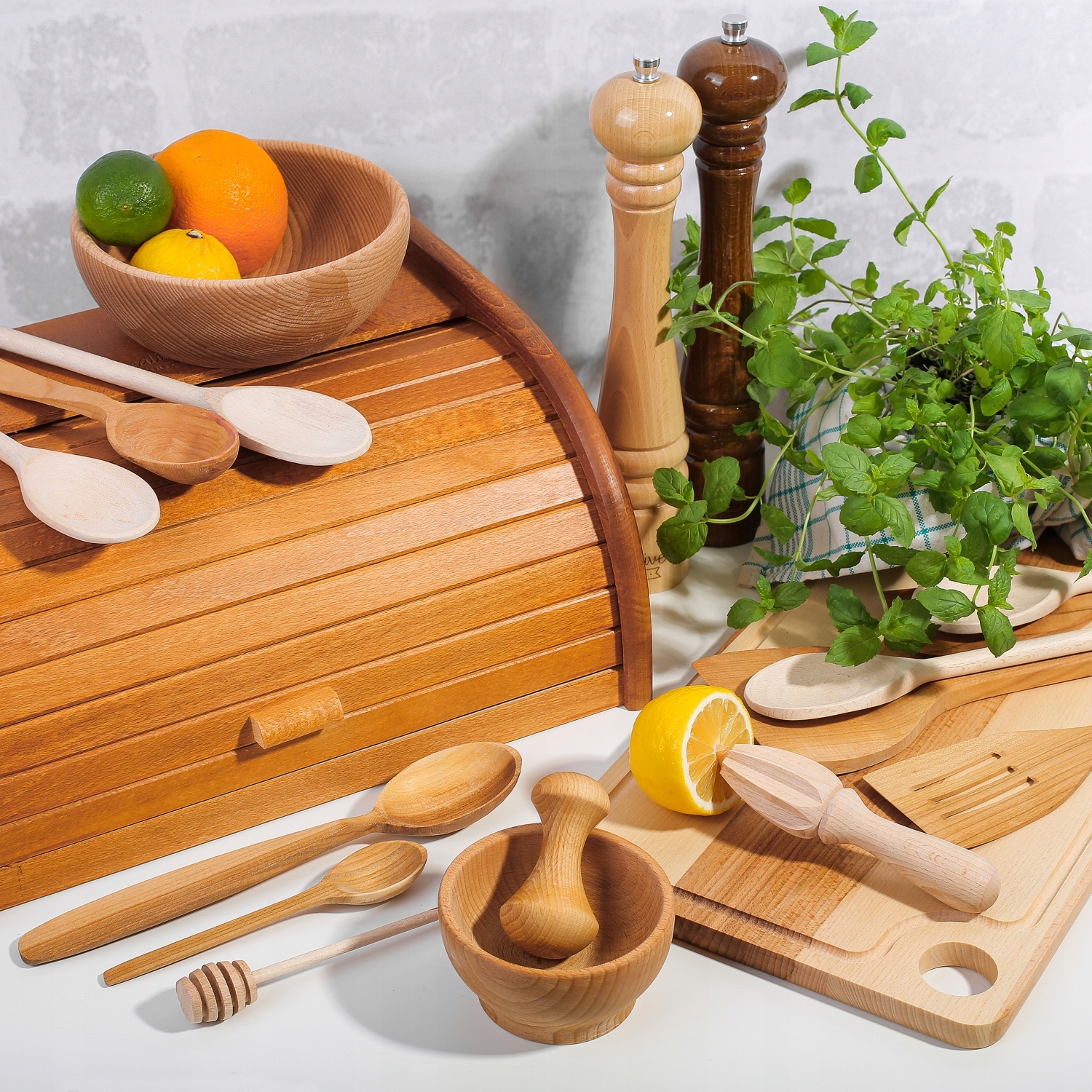 Drewniany chlebak pojemnik na chleb brązowy duży Kod producenta X0016JBYKR