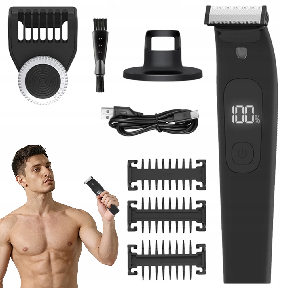 Wodoodporna Golarka Trymer Golenia Ciała Miejsc Intymnych Z Led