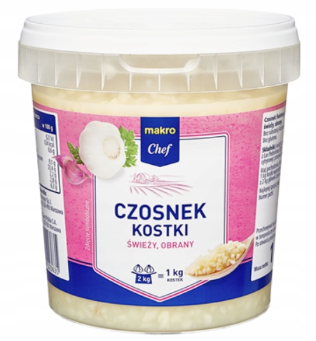 Makro Chef Česnek kostka 1 kg Čerstvý Oloupaný