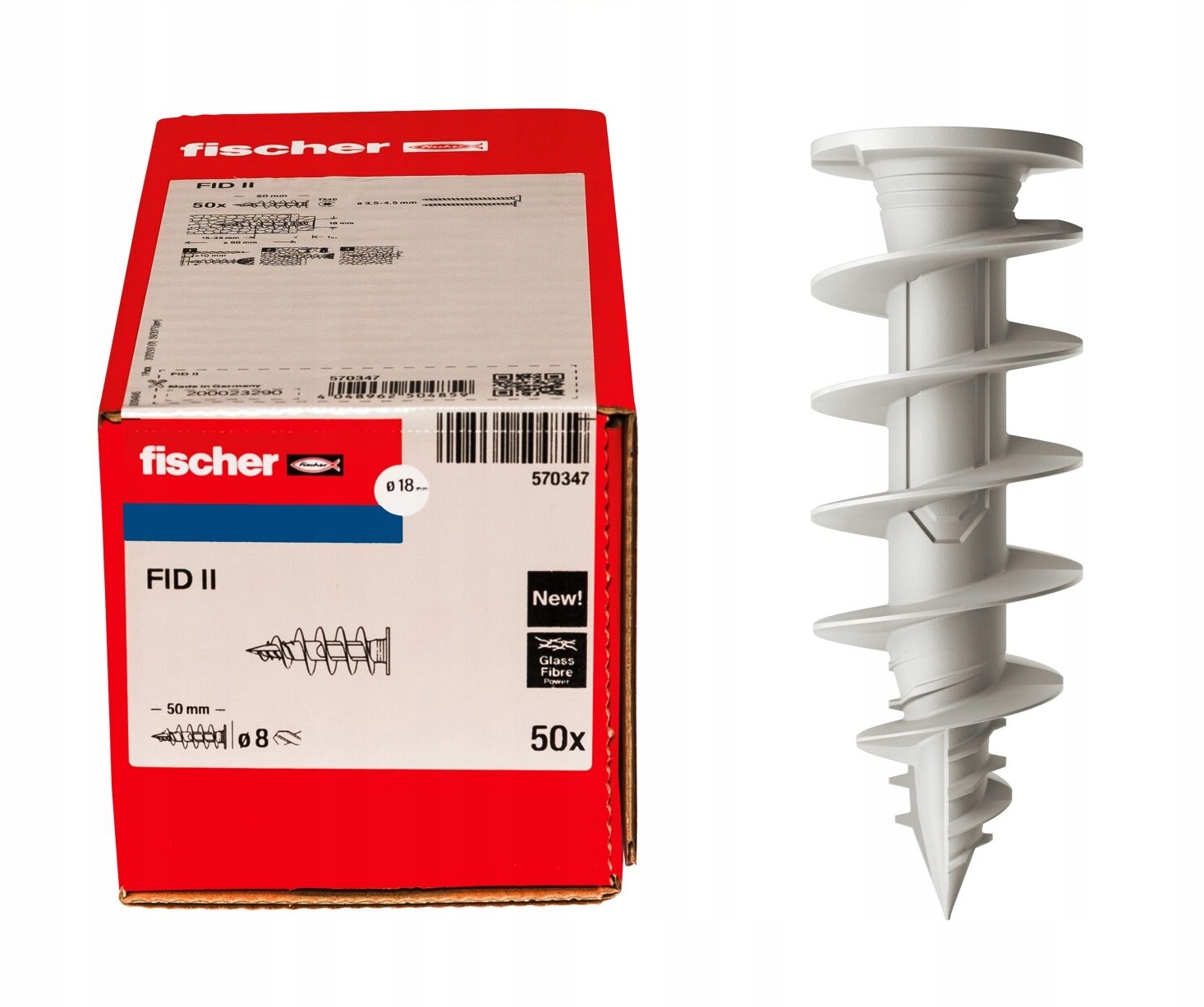 Kołek ślimak do styropianu Fid II 50 Fischer 570347 50 szt