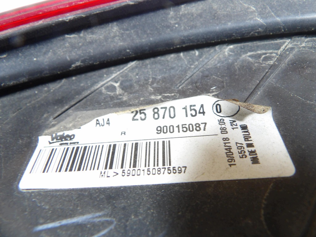 OPEL ASTRA J sedan light rear part right 25870154