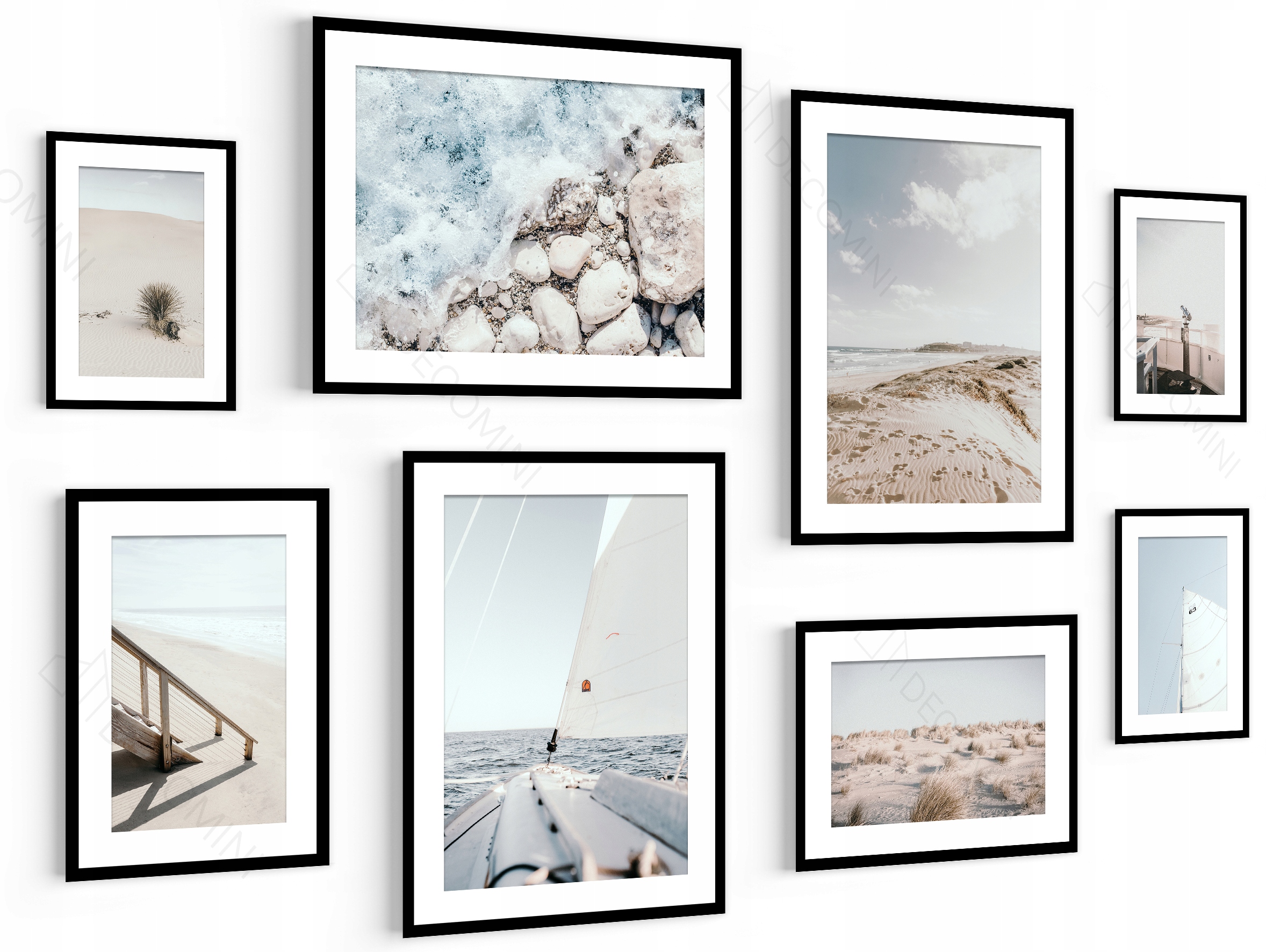

Komplet Morze galeria plakaty 8szt plaża Boho