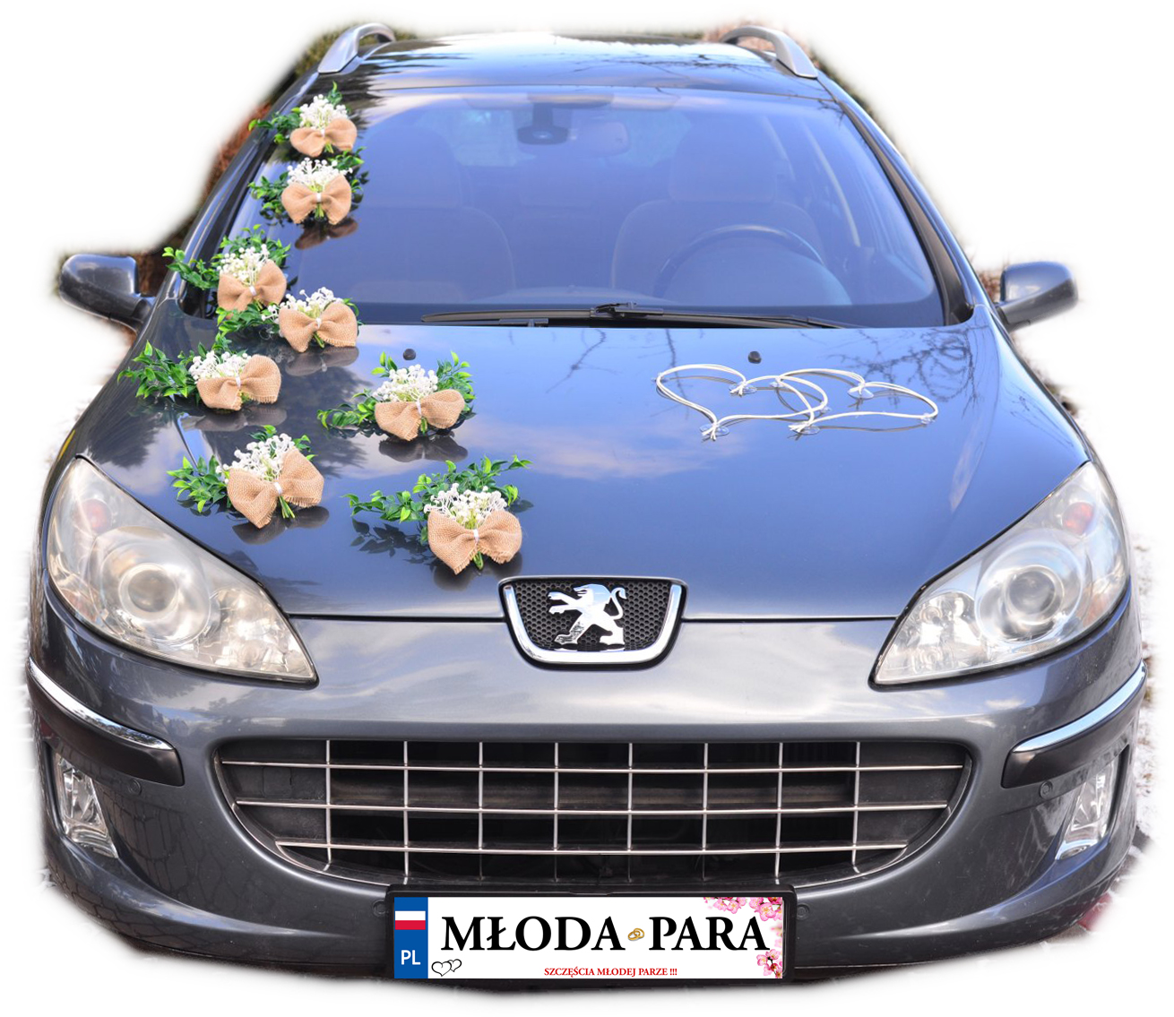 

Stroiki Rustykalne na auto samochód ślub 304