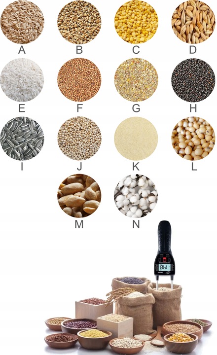 MIERNIK WILGOTNOŚCI - ZIARNA ZBOŻA PRZENICA KUKURYDZA PASZA RZEPAK JĘCZMIEŃ Model GM650A