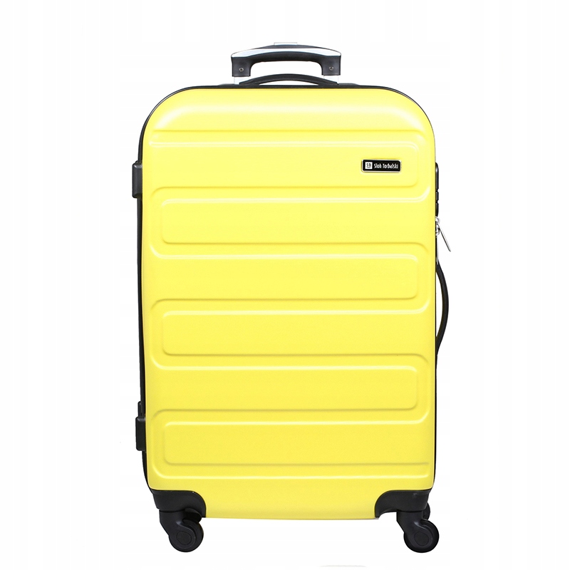 Střední tvrdý kufr Słoń Torbalski 64 cm žlutý, silný, odolný, tvrdý, Abs