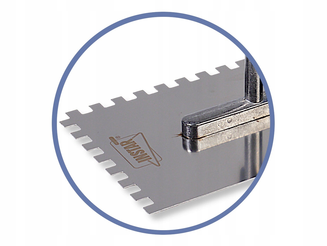 INSTAR - PACA NIERDZEWNA ZĘBATA AL 128x270 MM - ZĄB 12x12 MM UCHWYT GUMOWY Szerokość 130 mm