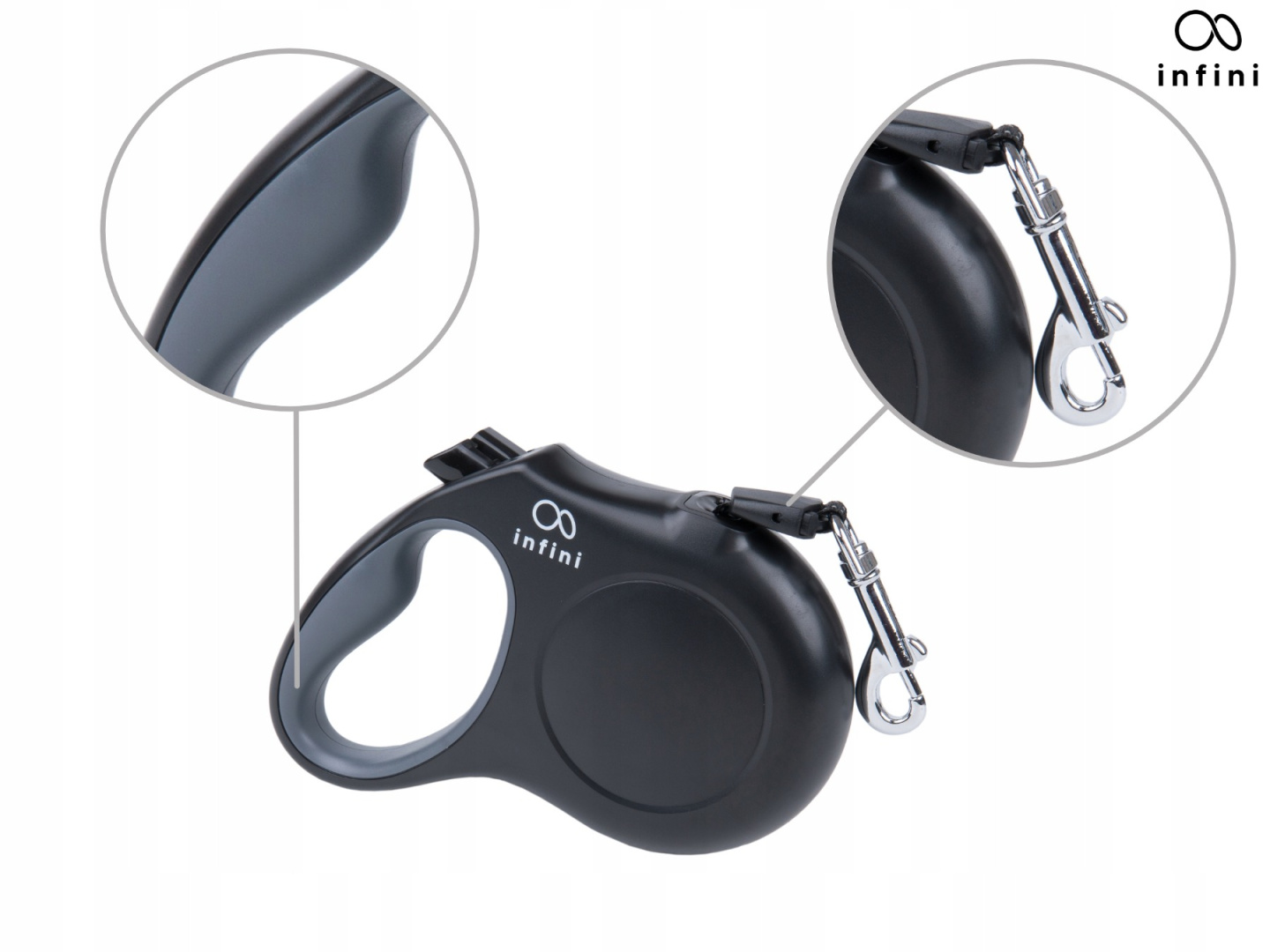 Levně infini Vodítko automatické Freedom XL 50kg Černé