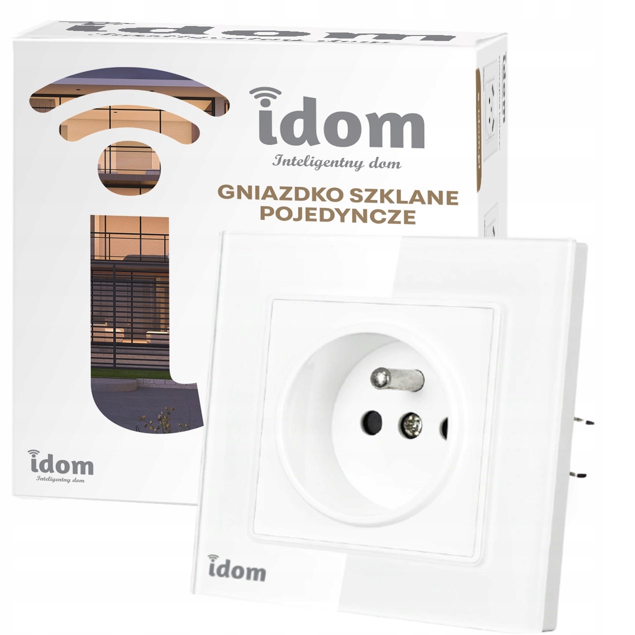 GNIAZDKO Z RAMKĄ SZKLANE POJEDYNCZE BIAŁE IDOM