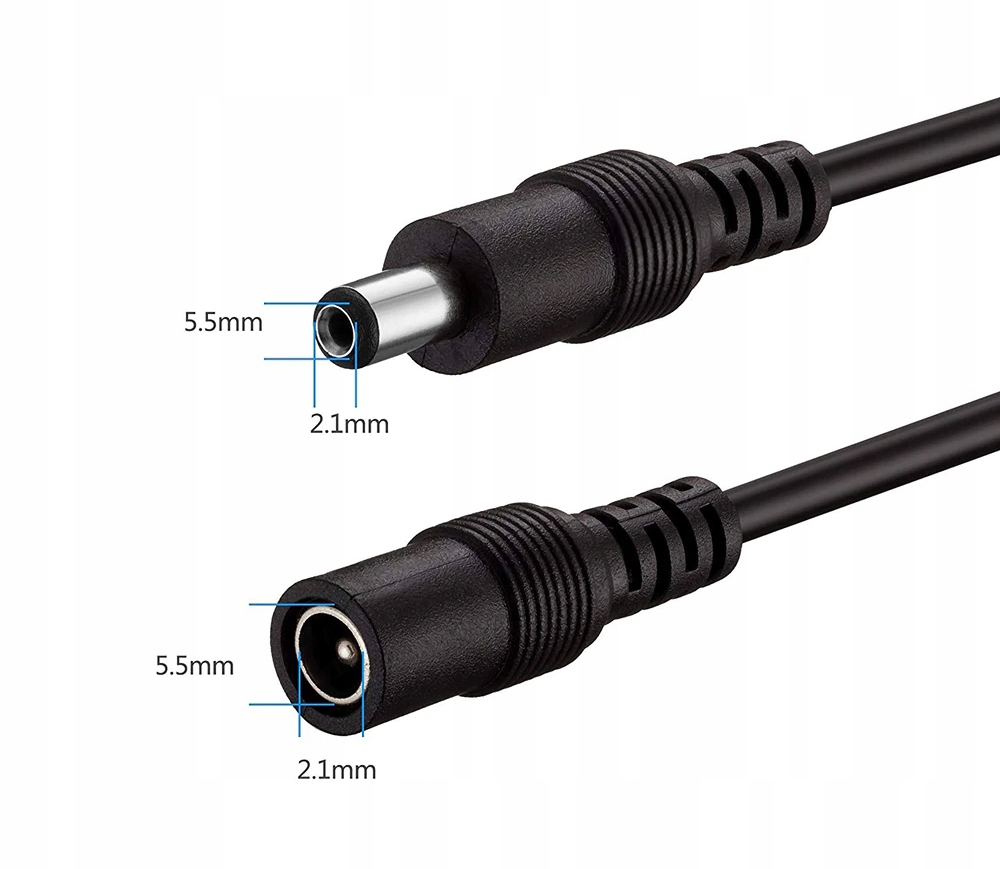 ROZDZIELACZ ROZGAŁĘZIACZ DC 2,1/5,5mm TAŚM LED 2w1 Napięcie (V) 12V DC