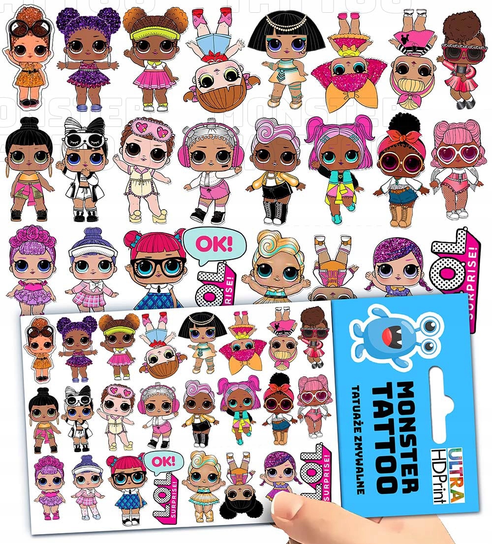 TATUAŻE ZMYWALNE DLA DZIECI DZIECIĘCE LOL SURPRISE LALKI WZORY SUPER JAKOŚĆ Marka inny