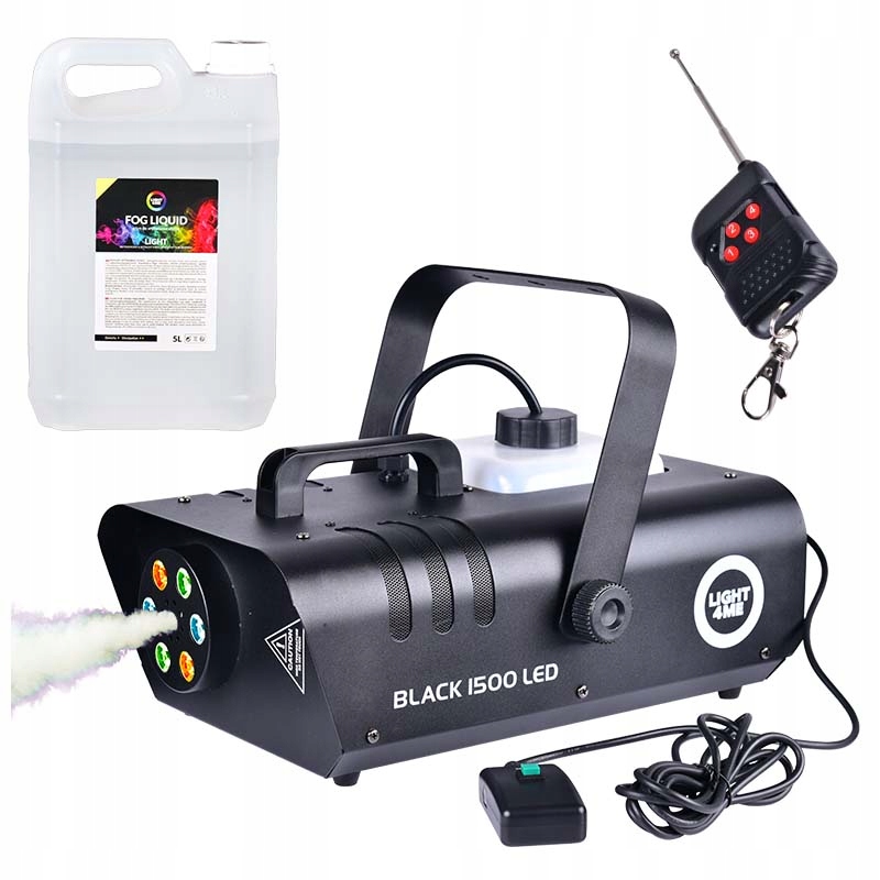 Výrobník Kouře, Mlha, Kouřový Stroj LIGHT4ME Black 1500 Led Kapalina