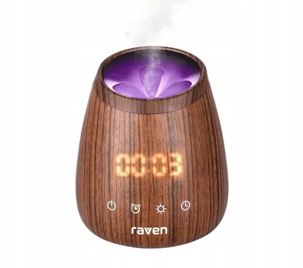 Aromatyzer ultradźwiękowy Raven ENA002 12W Zegar i budzik Brązowy