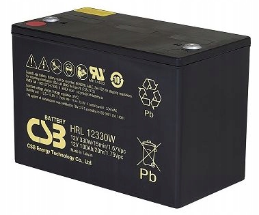 Nowy profesjonalny akumulator Agm Csb Hrl 12330W Fr 12V 101Ah 10lat