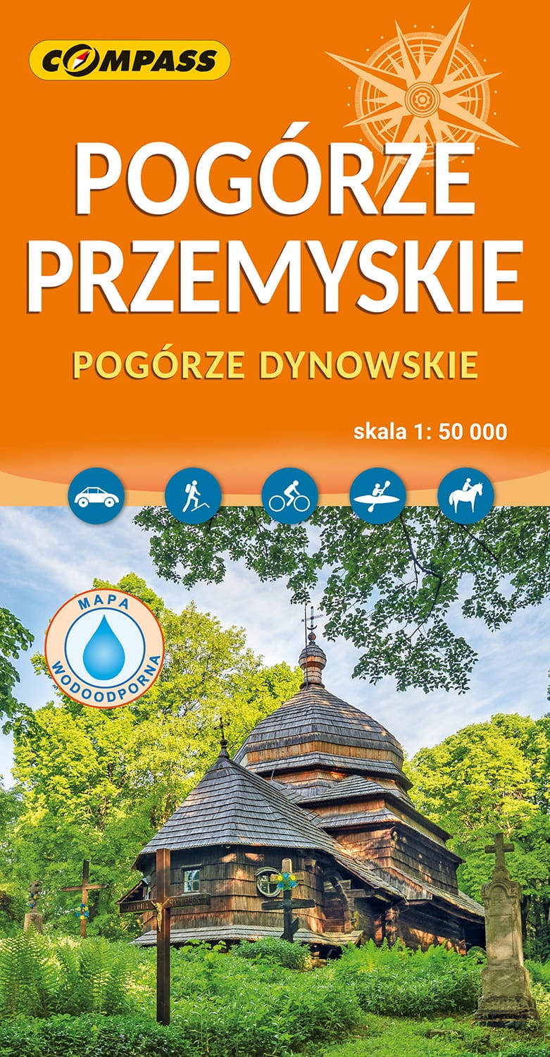 MAPA POGÓRZE PRZEMYSKIE POGÓRZE DYNOWSKIE LAMINOWANA COMPASS