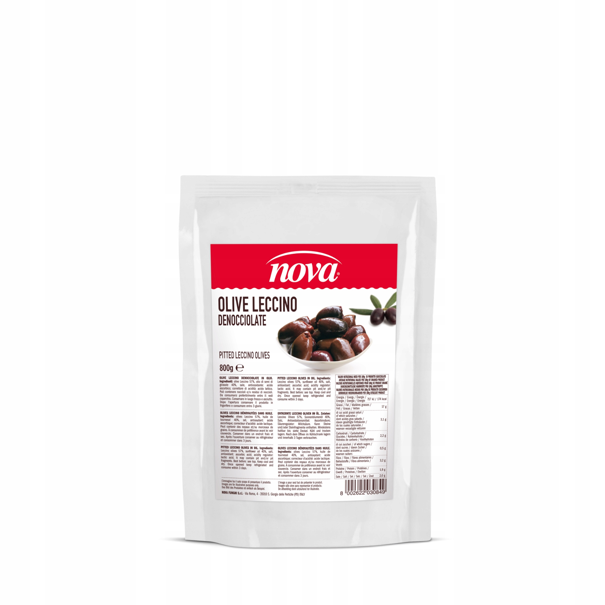 

Oliwki drylowane leccino w oleju 800g Nova