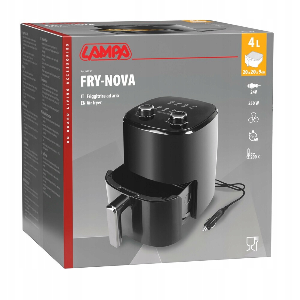 Beztuková Fritéza Air Fryer 24V 250W 4 L 10A