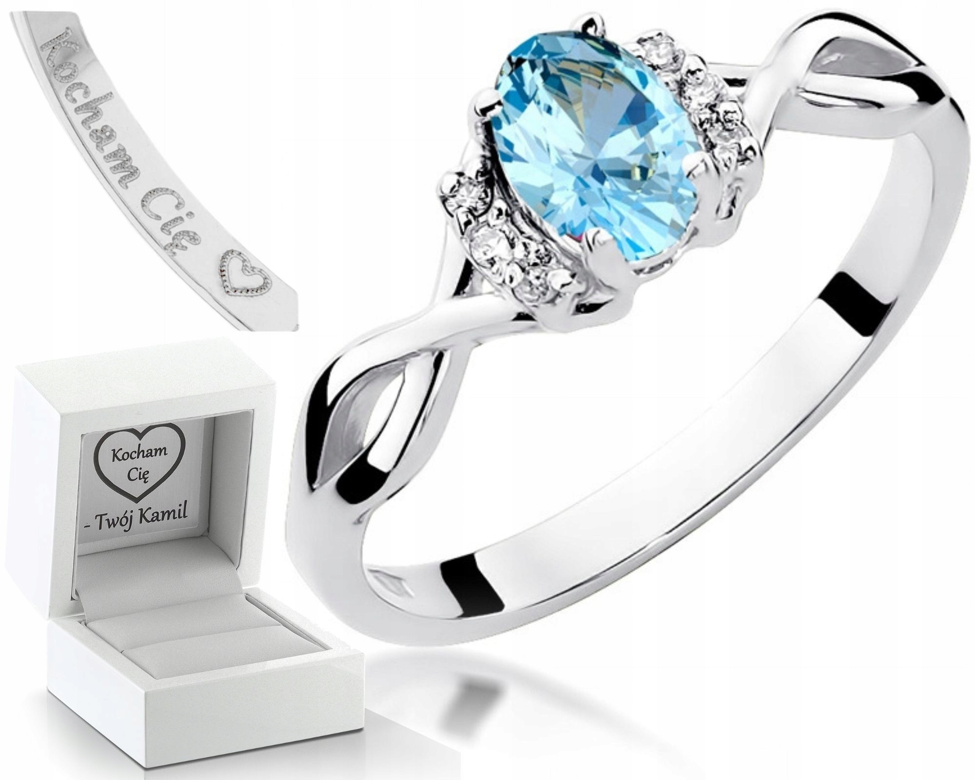 Zlatý Prstýnek Topaz Brilianty 585 Gravírování Bonus