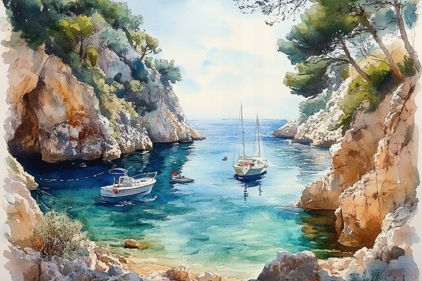 Obraz Na Plátně Canvas Krajina Chorvatsko Pobřeží Záliv Moře Jachta 120x80