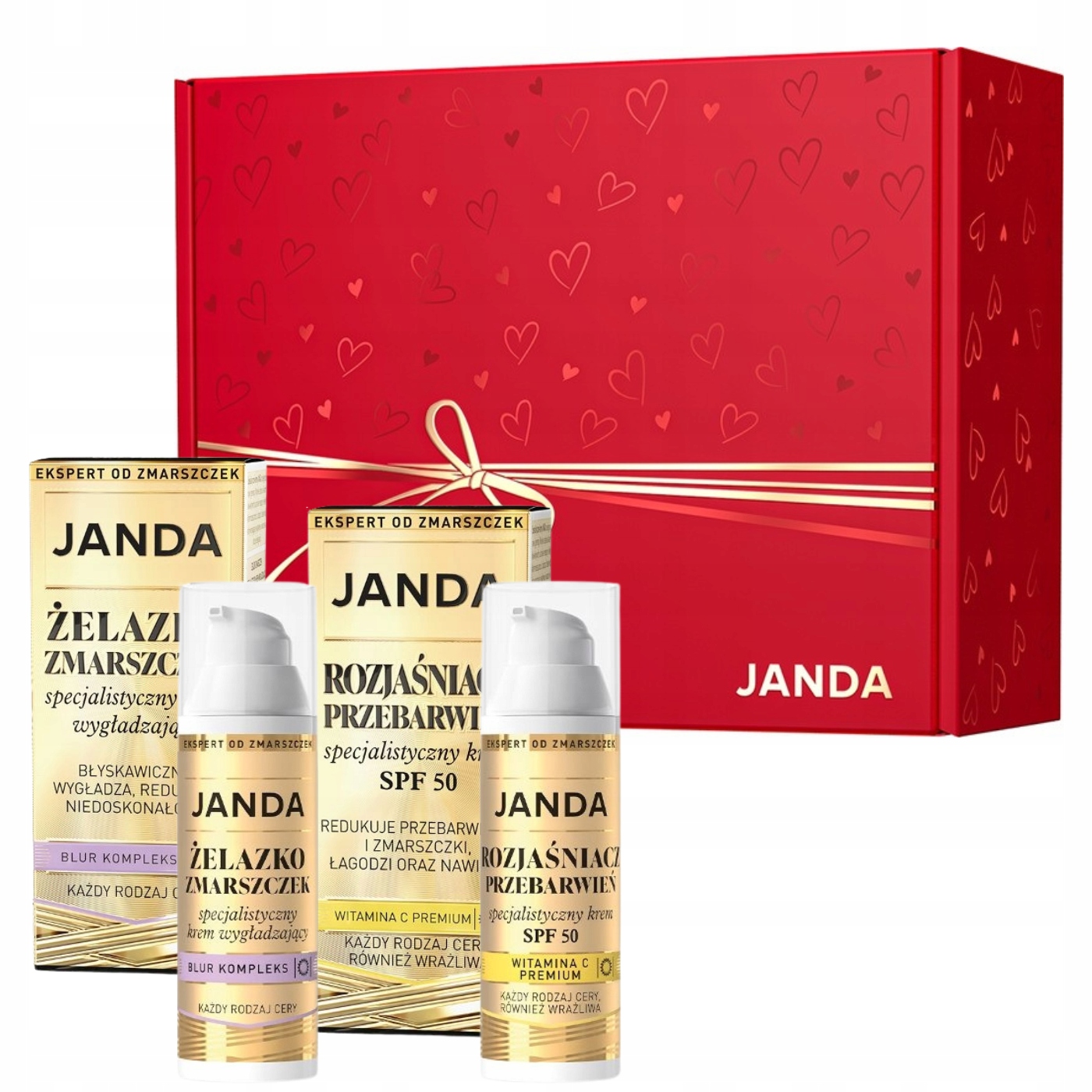 Dárková sada žehlička proti vráskám Janda SPF50