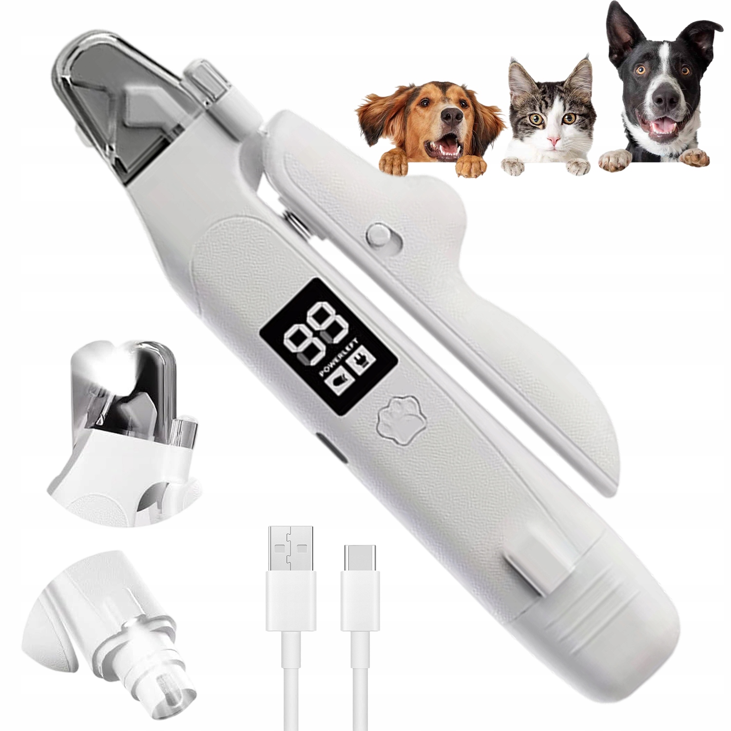Levně Kleštičky Na Drápky Pro Psa, Kočku, Elektrické Nůžky Pro Zvířata, Led Osvětlení