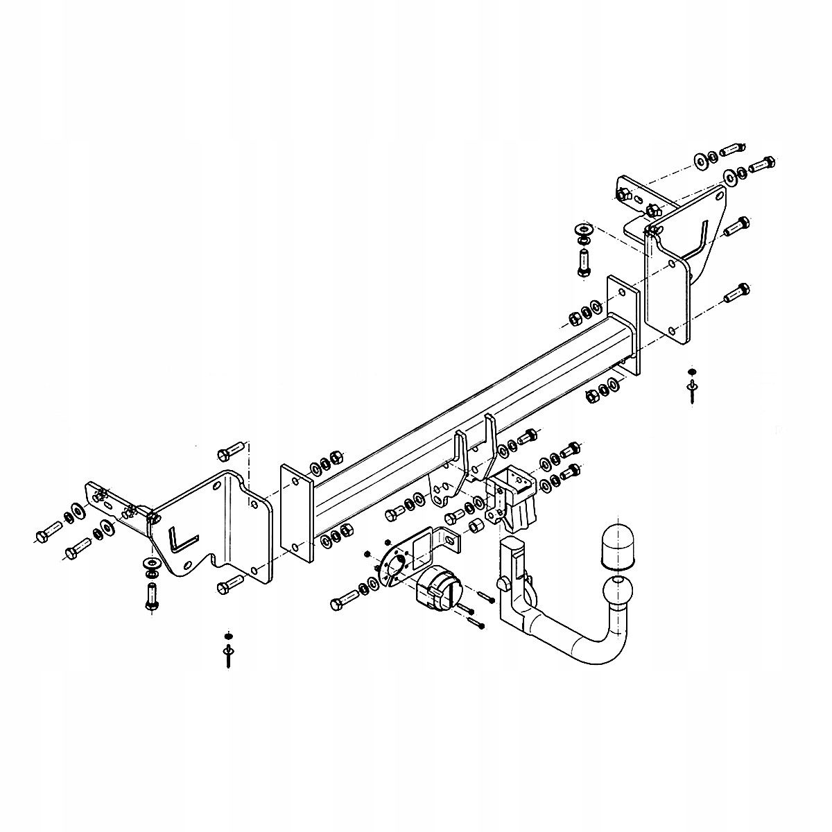Hak holowniczy Wypinany do Jeep Cherokee KL SUV 14-18 MODUŁ 13 PIN GRATIS Producent Steinhof