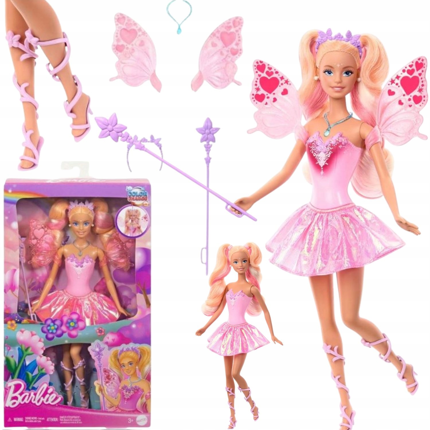 Lalka Barbie Wróżka Z Magiczną Różdżką Magiczna Zmiana Koloru Dla Dzieci