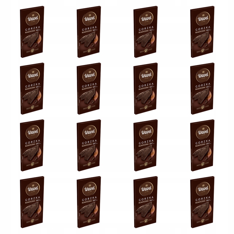 Wawel Czekolada Premium Gorzka 64% cocoa 90g X16