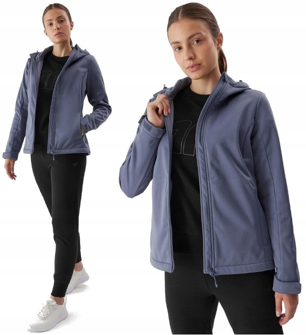 4F Zateplená jarní podzimní přechodná softshellová bunda TSOFF178 > Xs