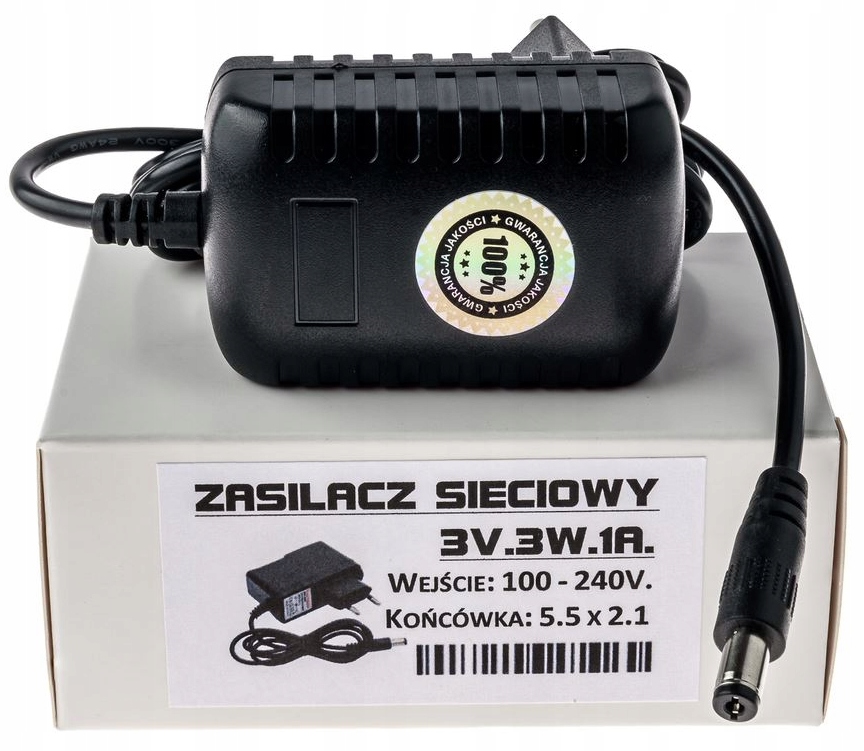 

Zasilacz Ładowarka 3V.1A. (5.5x2.1)