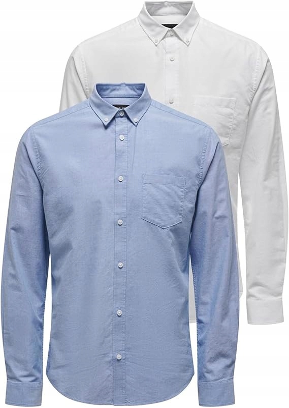 Only & Sons Klasická Košile S Dlouhým Rukávem 2 Pack L J5E