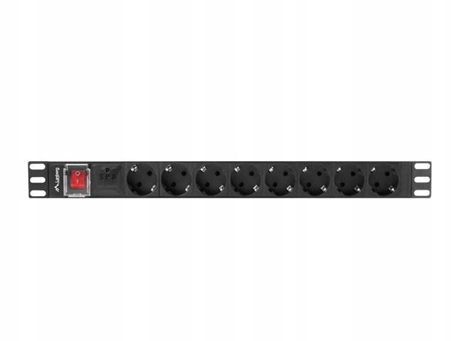 Lanberg Listwa Zasilająca Rack Pdu 19'' 1U, 16A, 8X Shuko, 2M, Czarna