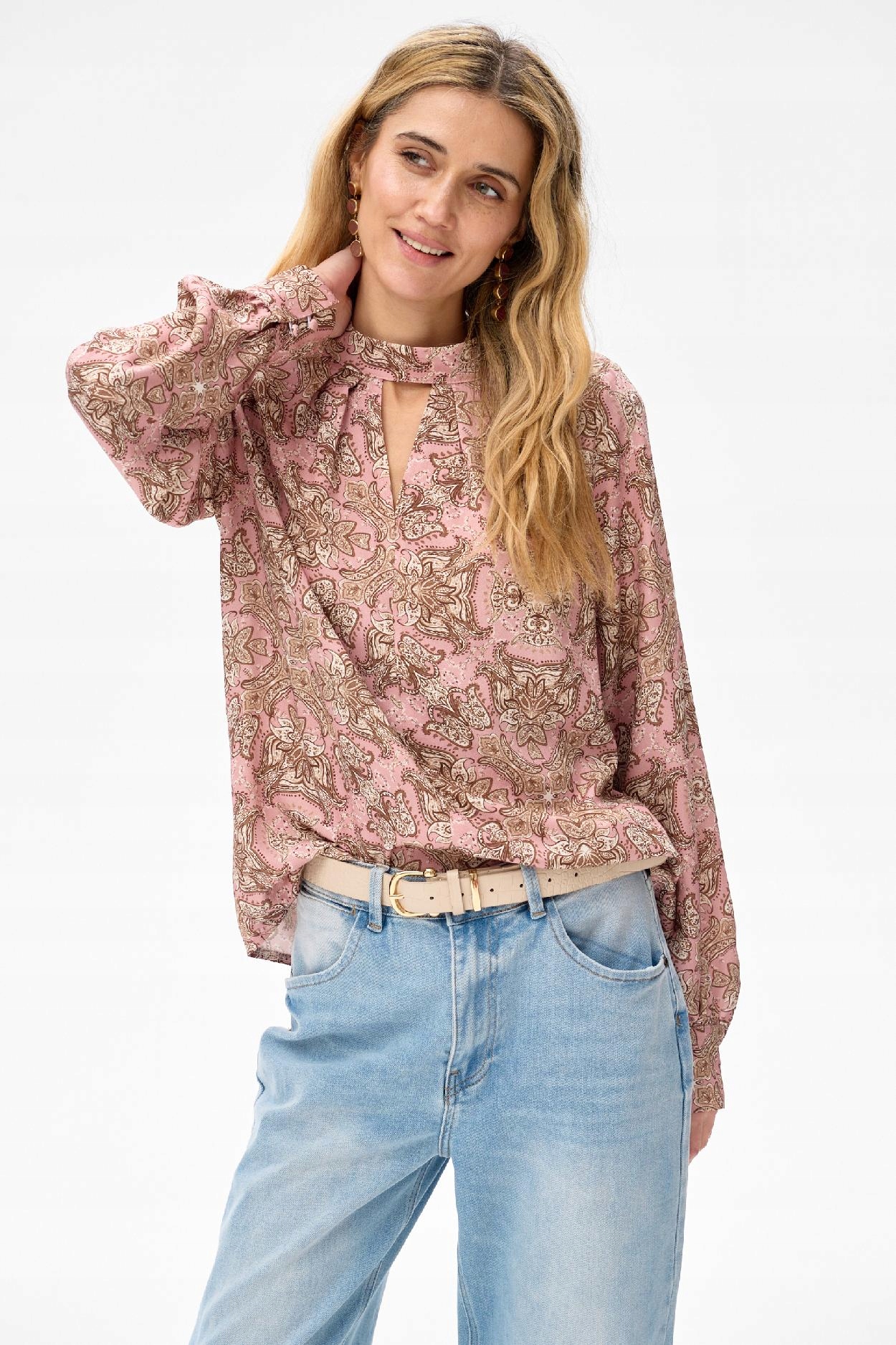 Dámská boho halenka, růžová, Ika 2 blue shadow vel. 46