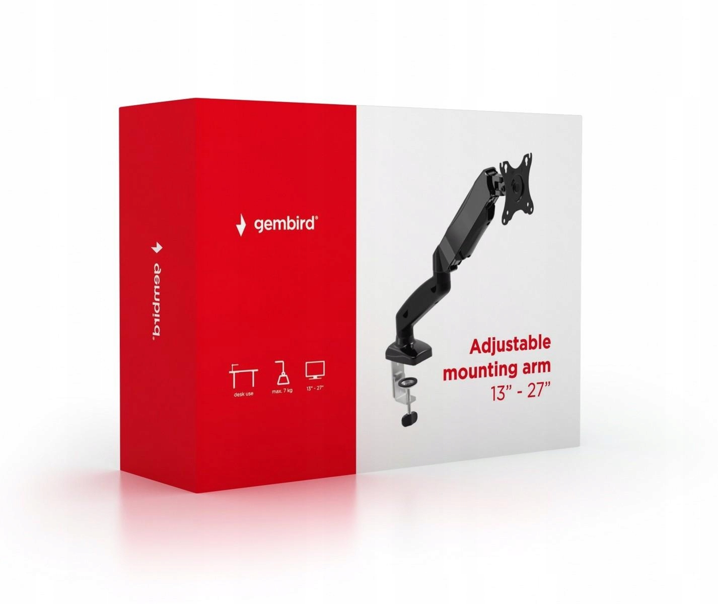 Gembird MA-DA1-01 biurkowe regulowane ramię/uchwyt na monitor 13-27 Vesa