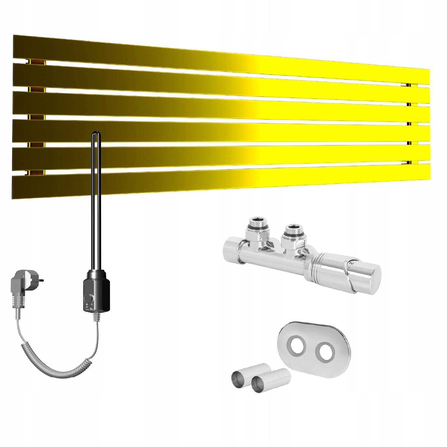 Set Vodovodní a elektrický horizontální ohřívač Bello 45x100 Zlatý