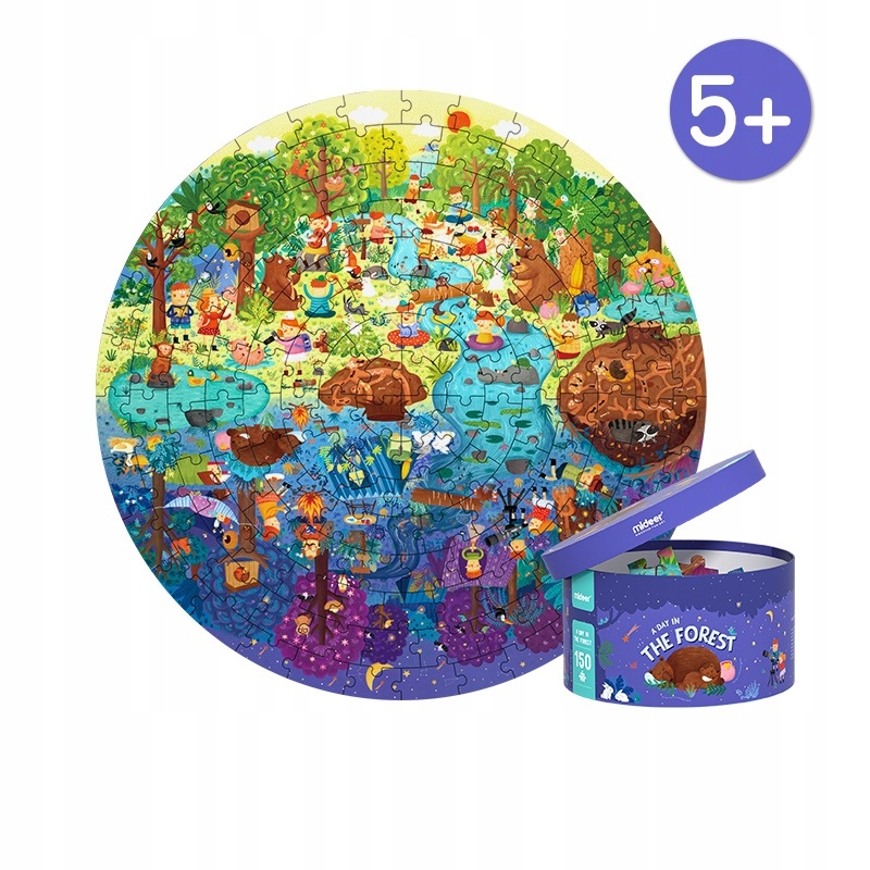

Mideer Okrągłe Puzzle Las Zwierzęta 5+ 150el.