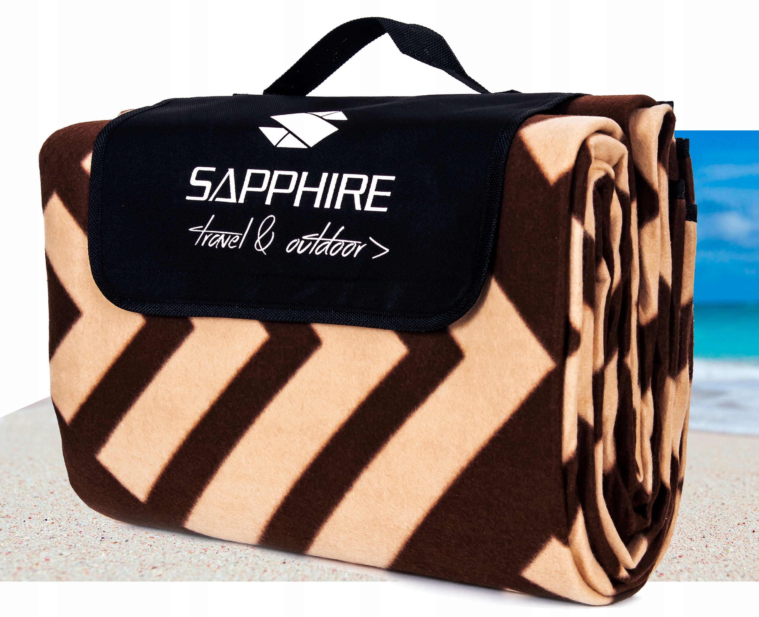 KOC piknikowy PLAŻOWY 200x200cm SAPPHIRE z IZOLACJĄ wodoodporny Z UCHWYTEM Rodzaj koc