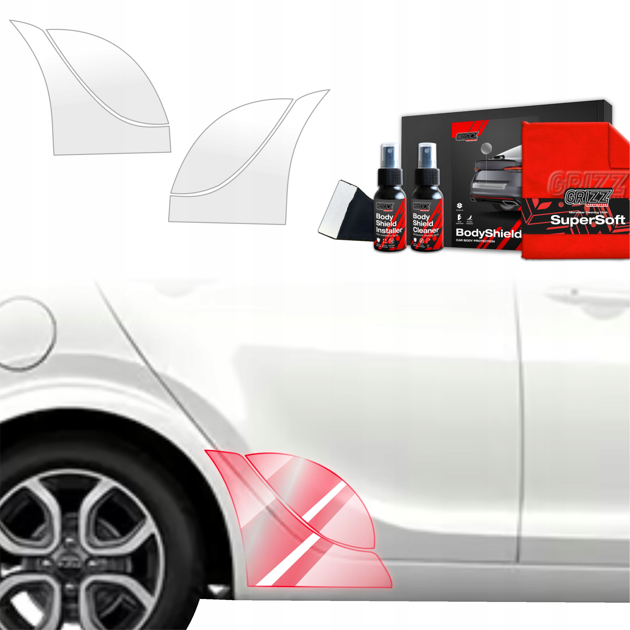 4v1 Fólie Ppf dýha na podběhy kol pro Kia Picanto (2023-2025) Grizz