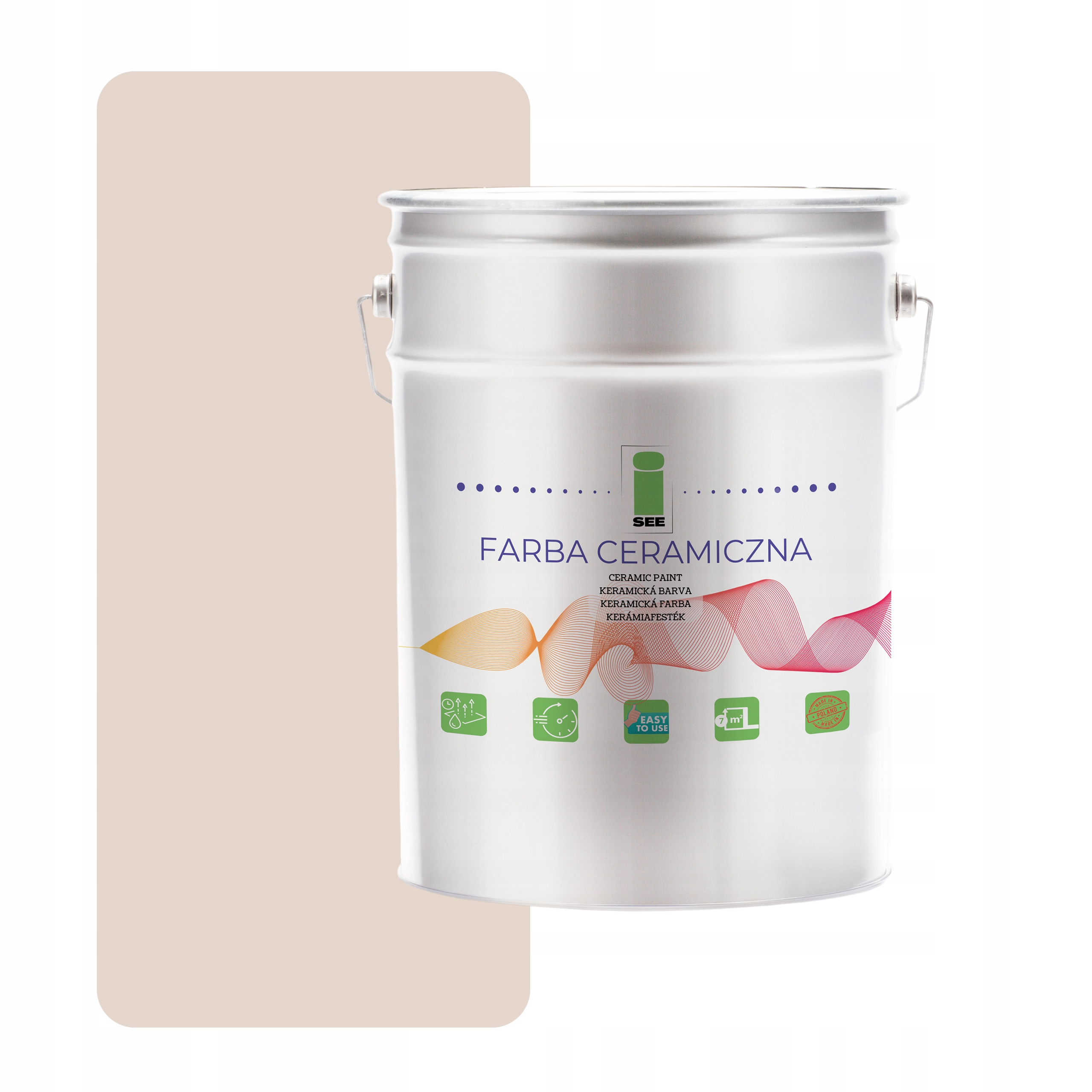 Keramická Umývateľná Stenová Farba Na Steny Béžová Teplá 10 L Odolná Voči Škvrnám