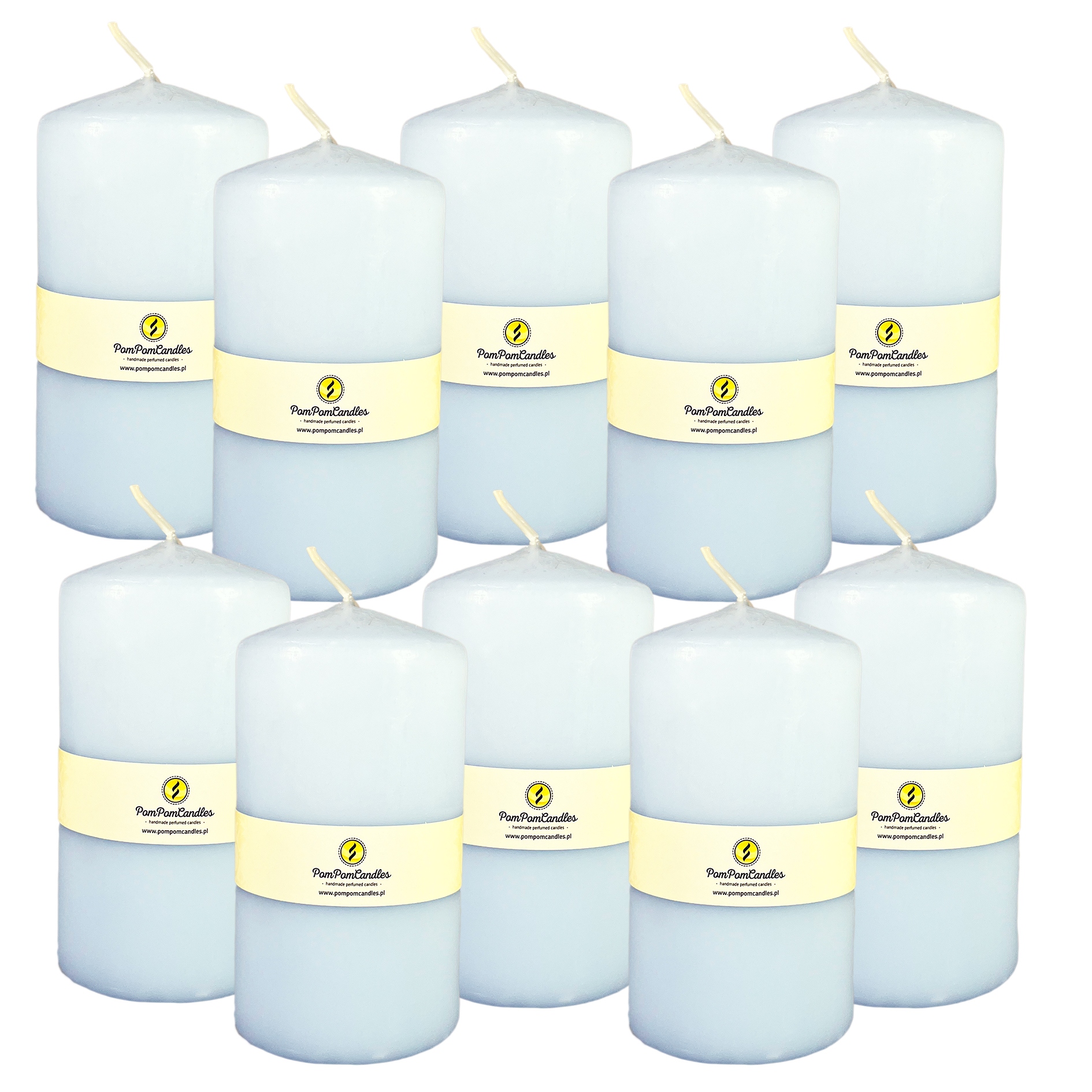 

10x Świeca Walec 6,5 X 12 cm błękit Świeczka